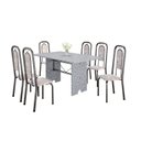 Ver imagem 2 de Conjunto Sala de Jantar com 6 Cadeiras Lara Prata/Bege