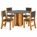 Ver imagem 2 de Conjunto Sala de Jantar 4 Lugares Mesa Redonda Tampo de MDF Jady