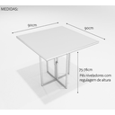Ver imagem 2 de Conjunto Mesa de Jantar Quadrada Imbuia 4 Cadeiras Estofado Riviera Industrial Branco