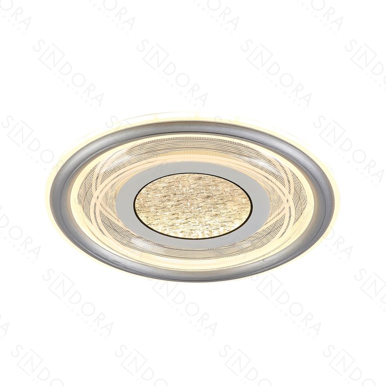 Plafon Led 40cm 60w 4500lm 3000k 4500k 6500k Bivolt Metal Cinza e Acrílico