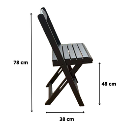 Conjunto Mesa Dobrável 4 Cadeiras Preto Bares Restaurantes - 2