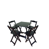 Conjunto Mesa Dobrável 4 Cadeiras Preto Bares Restaurantes - 1