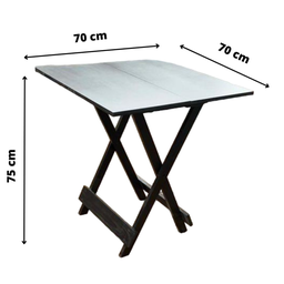 Conjunto Mesa Dobrável 4 Cadeiras Preto Bares Restaurantes - 4