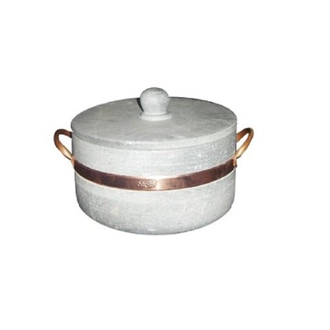 Panela Caçarola De Pedra Sabão Com Alça De Cobre 3,0 Litros