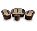 Ver imagem 1 de Conjunto Ibiza - 2 poltronas + 1 sofá + 1 mesa redonda - Duna Deserto