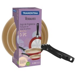 Jogo De Frigideiras Antiaderente Vermelha 3 Peças Tramontina - 2