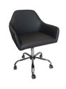 Ver imagem 1 de Poltrona Giratória Diamante Corino Base Cromada Regulagem de Altura Escritório Recepção Home Office