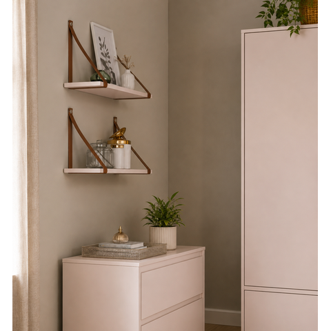 Kit 2 Prateleiras Suporte Gold 100% MDF 90x20x30 cm Rose 51540 Matic
