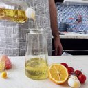Ver imagem 4 de Garrafa Porta Óleo com Dispenser pincel em silicone - Amarelo