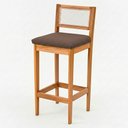 Ver imagem 1 de Banqueta Alta Brunella 99cm com Encosto Telinha Estilo Palha Linho Marrom - Abmaza