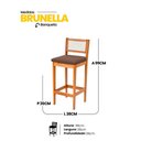 Ver imagem 2 de Banqueta Alta Brunella 99cm com Encosto Telinha Estilo Palha Linho Marrom - Abmaza