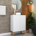 Ver imagem 1 de Gabinete Banheiro 2 Portas Retrô 63cm Multimóveis Mp5006 Branco/natural