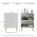 Ver imagem 3 de Gabinete Banheiro 2 Portas Retrô 63cm Multimóveis Mp5006 Branco/natural