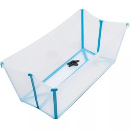 Banheira Banho Dobrável Portátil Flexivel Bebe Stokke Azul - 1