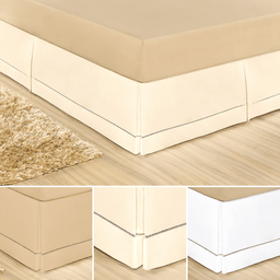 Saia box para cama Casal king algodao ponto palito 180 Fios veste fácil = hotel - 3