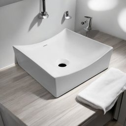 Cuba de Apoio Pia Lavabo Quadrada Louça Branca 35x35x12cm Moana - 1