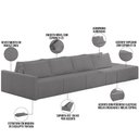 Ver imagem 4 de Sofá Ilha Modular para Sala 432cm com Puff Dublin K01 Bouclê Cinza - Lyam Decor