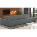Ver imagem 2 de Sofá Ilha Modular para Sala 432cm com Puff Dublin K01 Bouclê Cinza - Lyam Decor