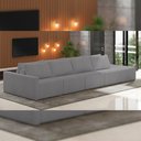 Ver imagem 2 de Sofá Ilha Modular para Sala 432cm com Puff Dublin K01 Bouclê Cinza - Lyam Decor