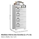 Ver imagem 3 de Comoda 4 Gavetas 1 Nicho Primor 62x130 cm Branco Absoluto Zanz