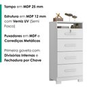 Ver imagem 4 de Comoda 4 Gavetas 1 Nicho Primor 62x130 cm Branco Absoluto Zanz