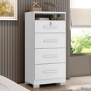 Ver imagem 2 de Comoda 4 Gavetas 1 Nicho Primor 62x130 cm Branco Absoluto Zanz