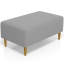 Ver imagem 2 de Puff Decorativo Sala de Estar Cléo Pés Palito 90cm Corino Cinza