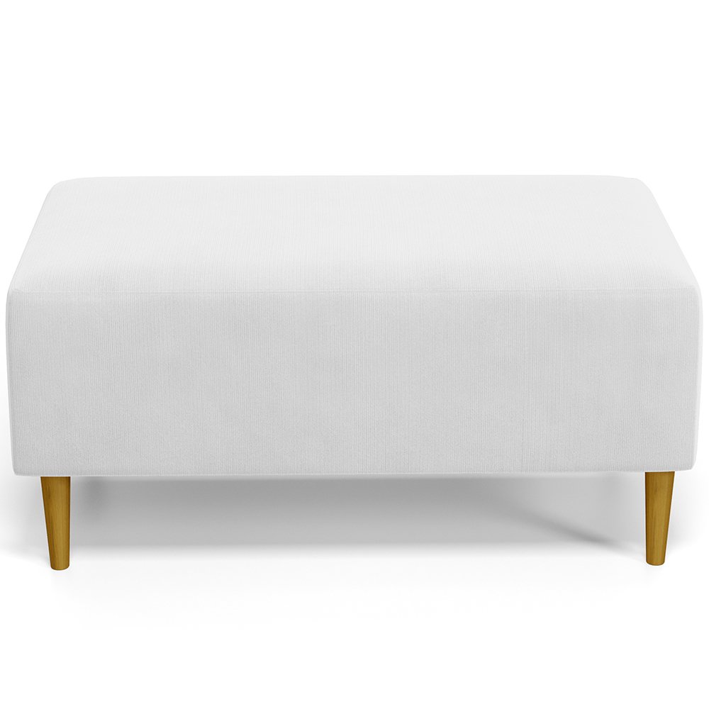 Puff Decorativo Sala de Estar Cléo Pés Palito 90cm Corino Branco - 3