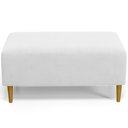 Ver imagem 3 de Puff Decorativo Sala de Estar Cléo Pés Palito 90cm Corino Branco
