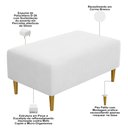 Ver imagem 4 de Puff Decorativo Sala de Estar Cléo Pés Palito 90cm Corino Branco
