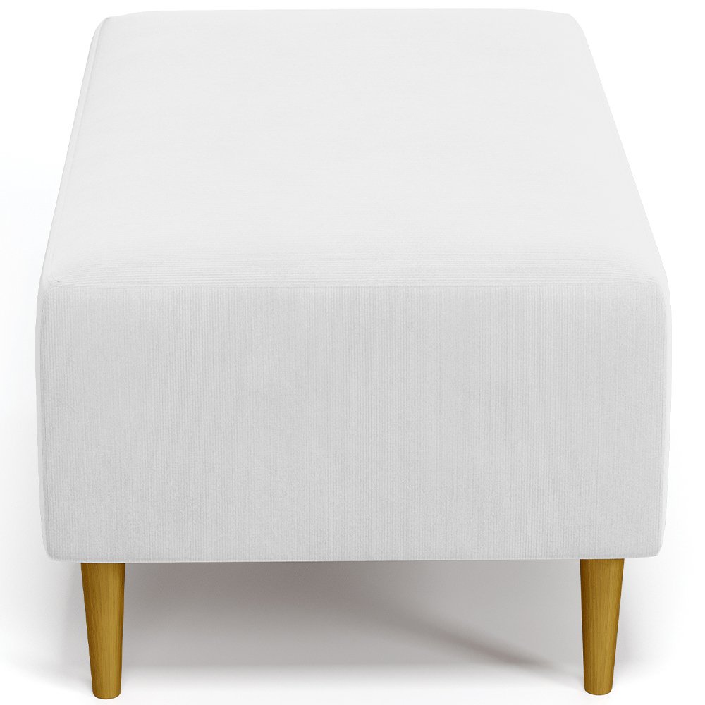 Puff Decorativo Sala de Estar Cléo Pés Palito 90cm Corino Branco - 6