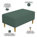 Ver imagem 4 de Kit 2 Puffs Decorativo Sala de Estar Cléo Pés Palito 90cm Suede Verde Musgo