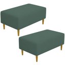 Ver imagem 1 de Kit 2 Puffs Decorativo Sala de Estar Cléo Pés Palito 90cm Suede Verde Musgo