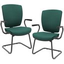 Ver imagem 1 de Kit 2 Cadeiras de Escritório Fixa Executiva Office Preto Slim Alta Flexi P03 Poliéster Verde - Lyam 