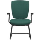 Ver imagem 3 de Kit 2 Cadeiras de Escritório Fixa Executiva Office Preto Slim Alta Flexi P03 Poliéster Verde - Lyam 