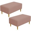 Ver imagem 1 de Kit 2 Puffs Decorativo Sala de Estar Cléo Pés Palito 90cm Suede Rosê
