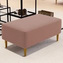 Ver imagem 2 de Kit 2 Puffs Decorativo Sala de Estar Cléo Pés Palito 90cm Suede Rosê