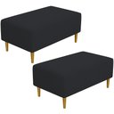 Ver imagem 1 de Kit 2 Puffs Decorativo Sala de Estar Cléo Pés Palito 90cm Suede Preto
