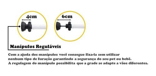 Grade Portão Proteção 74 A 79 Cm - 3