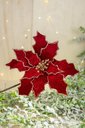 Ver imagem 2 de Poinsetia Decorativa Vermelha e Dourada 74cm