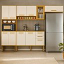 Ver imagem 1 de Cozinha Completa Adele 10 Portas 2 Gavetas Espresso Móveis Bege/Cinamomo/Off White Acetinado