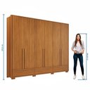 Ver imagem 5 de Guarda-Roupa Casal 6 Portas 3 Gavetas 100% MDF Prime Marrom/Freijó