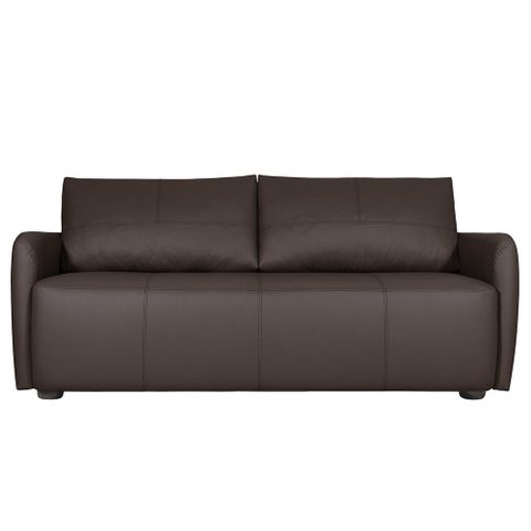Sofá Living 2 Lugares Sala de Estar 180cm Virtus L07 Couro Marrom Café - Mpozenato