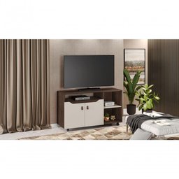 Rack para Tv até 49' com 2 Portas Seleto - Jcm Movelaria Café-off White - 3