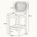 Ver imagem 3 de Kit 5 Banquetas Baixa Bar Cozinha Sala de Jantar Betta L02 Mel Tela Linho Bege - Lyam Decor