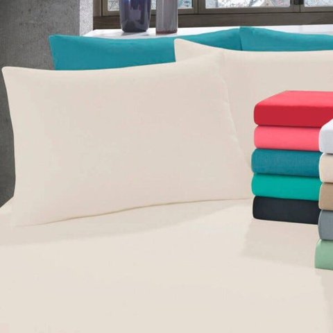 Lençol Avulso Com Elástico Casal Malha Penteada Pérola