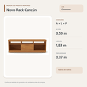 Ver imagem 3 de Rack para TV Cancun 1 Porta com Nichos Cinamomo Formimóveis