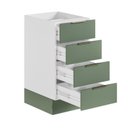 Ver imagem 4 de Balcão 4 Gavetas 40cm sem Tampo com Rodapé Ipanema CabeCasa MadeiraOriginals Branco/Verde Folha