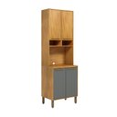 Ver imagem 2 de Paneleiro 70 cm Trebbiano 4 Portas 100% MDF Amêndoa/Platina - Rio Doce