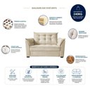 Ver imagem 5 de Sofá 2 Lugares e 2 Poltrona Decorativa para Sala de Estar Suede Bege